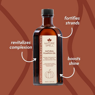 nature spell natural pumpkin oil 150ml for hair and skin nourishment strengthening hydration and shine all hair skin types