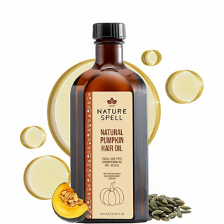 nature spell natural pumpkin oil 150ml for hair and skin nourishment strengthening hydration and shine all hair skin types