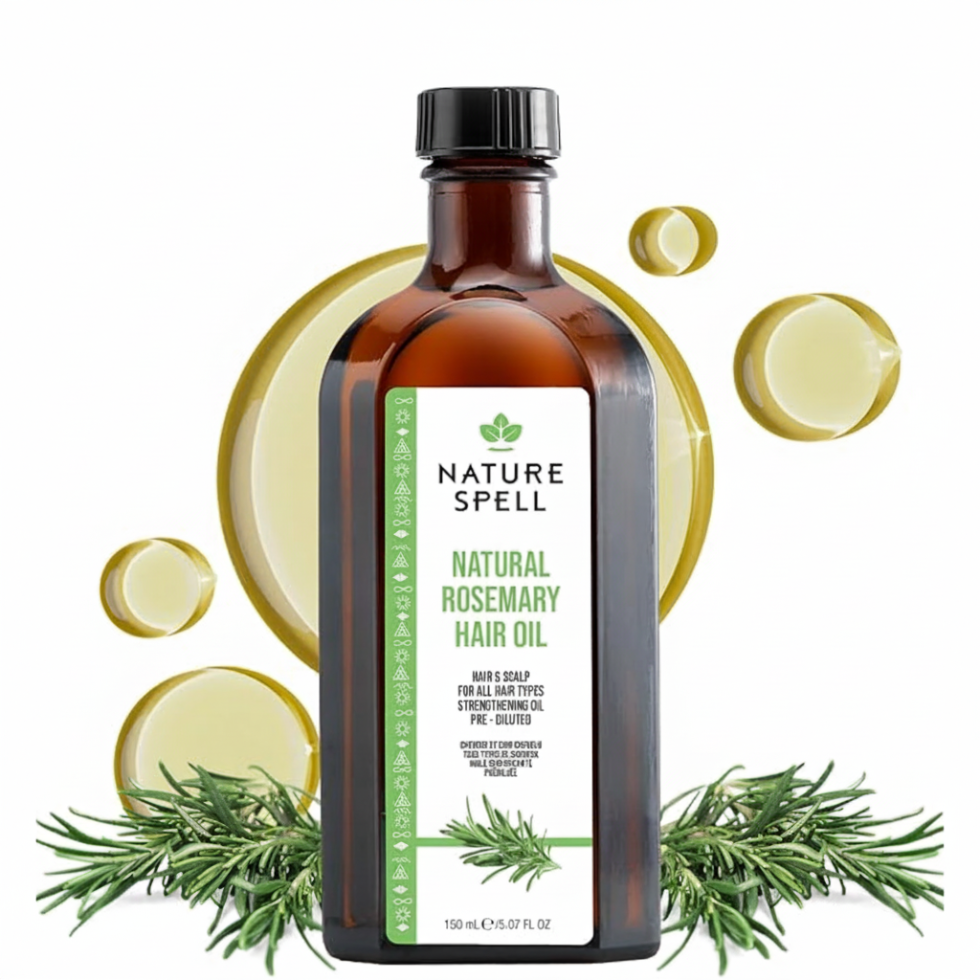 nature spell natural rosemary oil 150ml for hair growth scalp stimulation strengthening shine and healthy hair all hair types