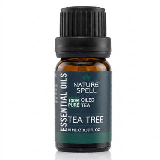 nature spell tea tree essential oil 10ml for scalp cleansing dandruff control skin purification and refreshing care all hair skin types
