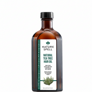nature spell natural tea tree oil 150ml for scalp cleansing dandruff control hair strengthening and skin purifying all hair skin types

