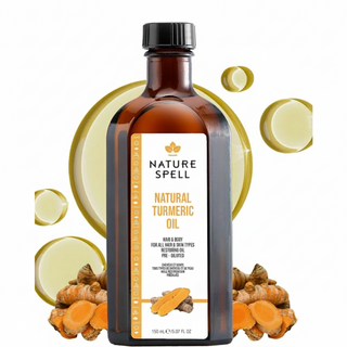 nature spell natural turmeric oil 150ml for hair and skin nourishment strengthening hydration and glow for all hair and skin types