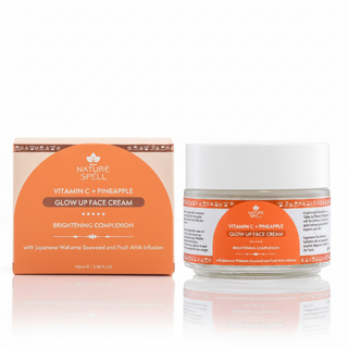 Nature Spell vitamin C pineapple face cream for brightening hydrating and glowing even skin complexion