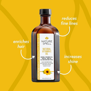 nature spell natural vitamin e oil 150ml for hair and skin nourishment repair hydration and shine all hair skin types