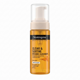 Neutrogena clear and soothe mousse cleanser 150ml turmeric gentle face wash soothing skin cleanser