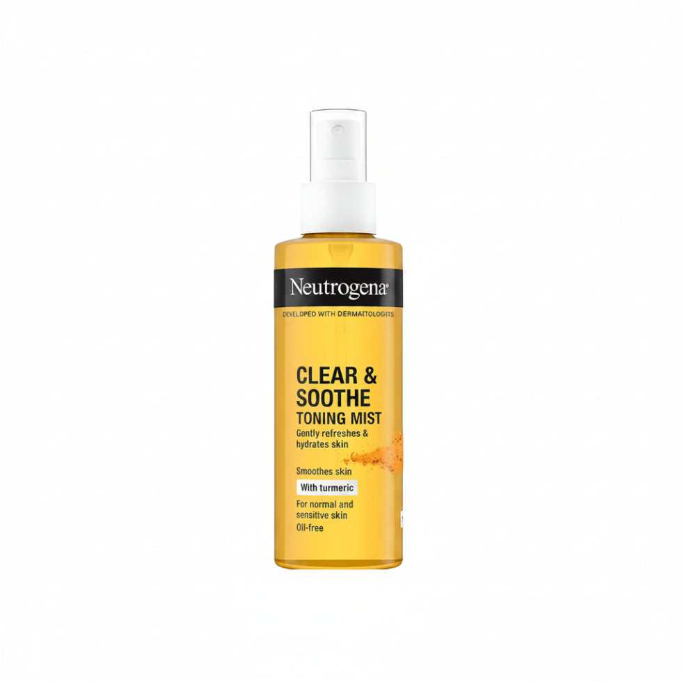 Neutrogena clear and soothe toning mist 125ml hydrating soothing oil free face mist with turmeric
