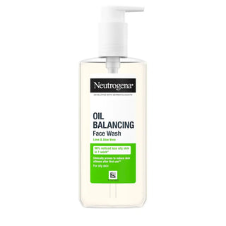 Neutrogena oil balancing face wash 200ml for oily skin with lime and aloe vera deep cleansing shine control cleanser