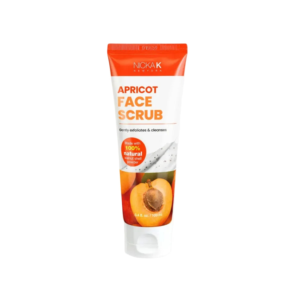 nicka k apricot strawberry face scrub 100ml exfoliating deep cleansing cleanser for smooth bright and refreshed glowing skin