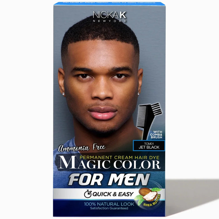 Nicka K New York Magic Color for men tcm01 jet black permanent hair dye grey coverage natural shine long lasting grooming hair color men