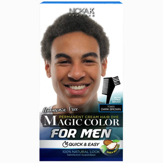 Nicka K New York Magic Color for men tcm03 dark brown hair dye grey coverage natural look long lasting grooming hair color men smooth shine