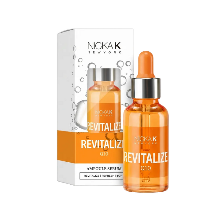 nicka k new york q10 ampoule serum 30ml anti aging revitalizing skincare serum for firm smooth and youthful glowing skin