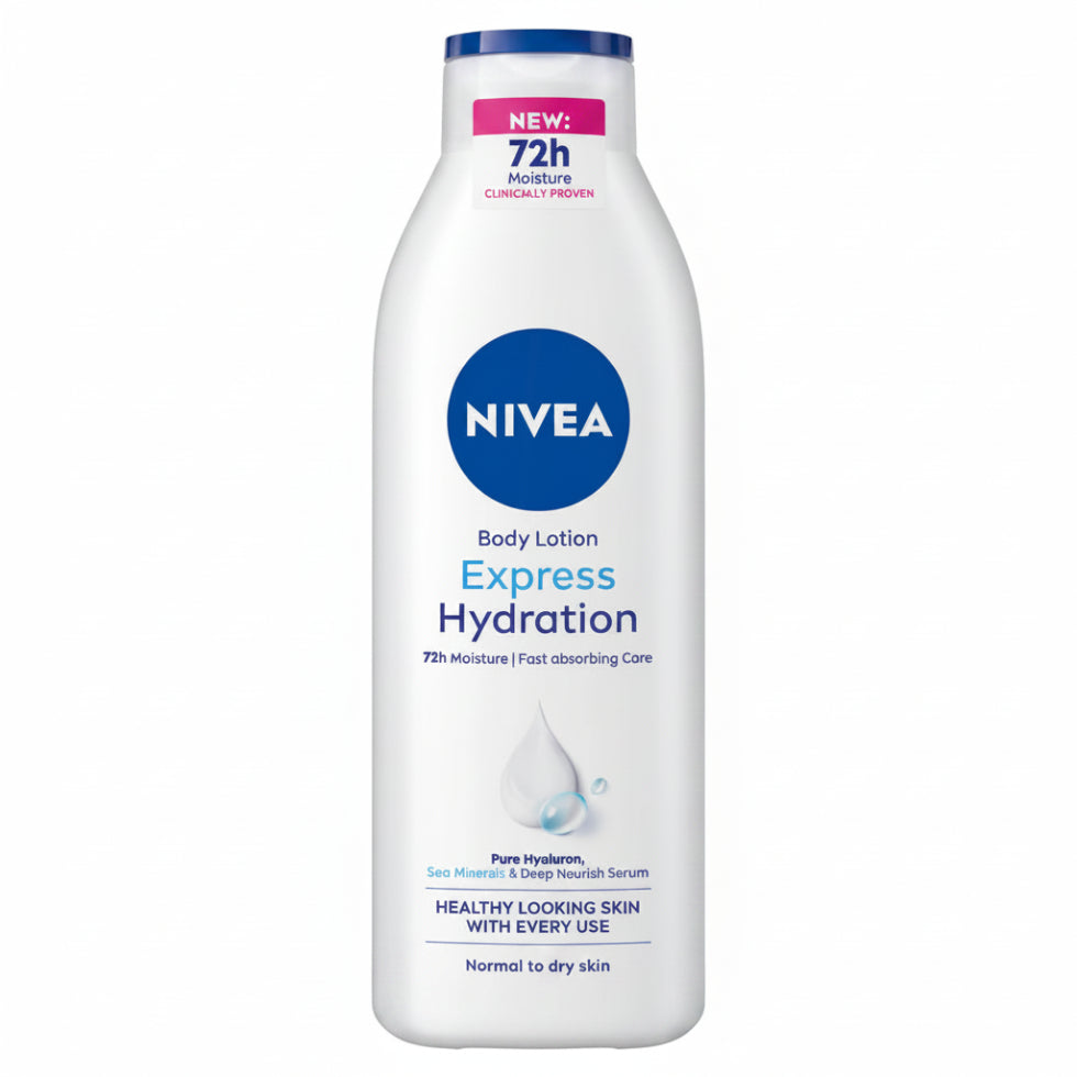 nivea express hydration body lotion 250ml fast absorbing moisture dry skin care smooth soft skin non greasy lightweight lotion