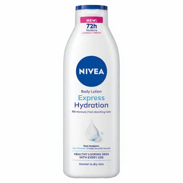nivea express hydration body lotion 250ml fast absorbing moisture dry skin care smooth soft skin non greasy lightweight lotion