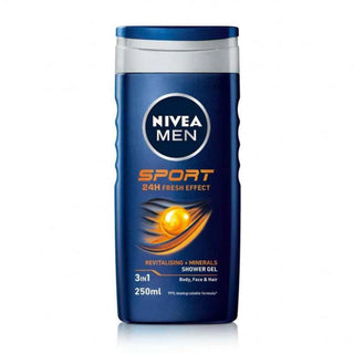nivea men sport 3in1 shower gel 250ml body face hair cleansing refreshing men body wash