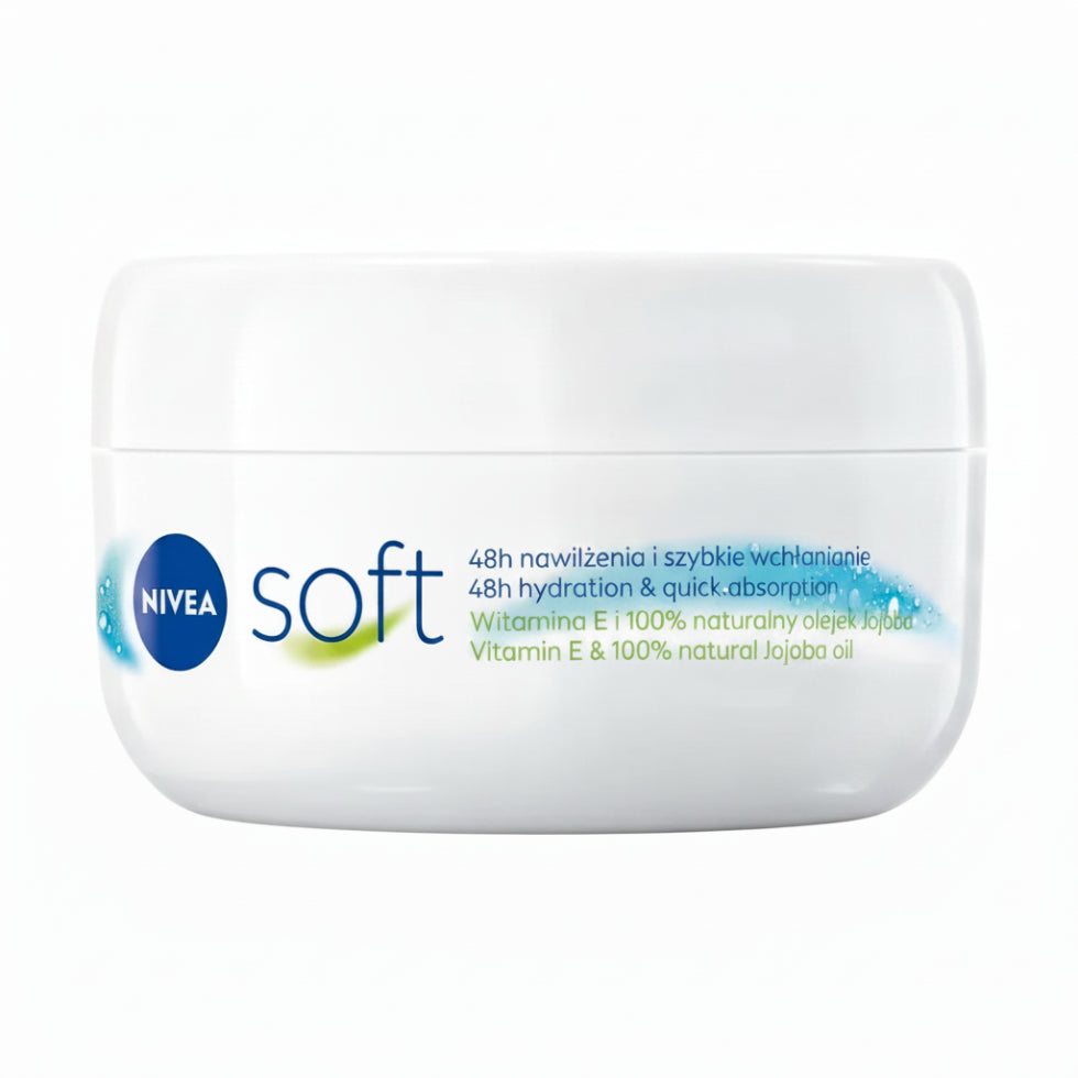 nivea soft cream 50ml intensively moisturising face body hands lightweight non greasy hydrating skincare cream