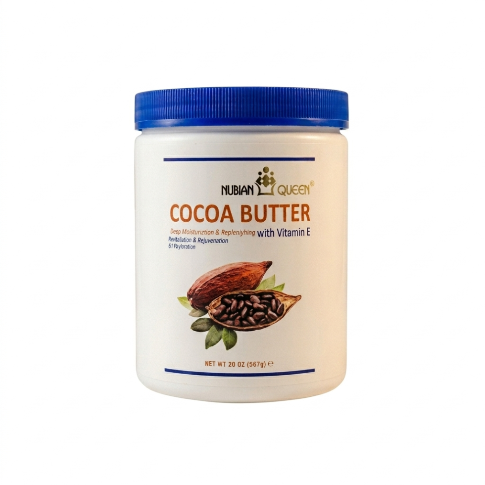 Nubian Queen Cocoa Butter Cream 20oz Vitamin E Moisturizing Care
