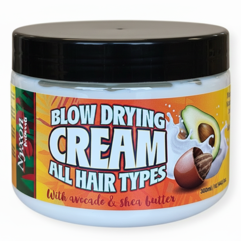 Nyxon blow drying cream 300ml heat protectant for smooth frizz free shiny styled hair