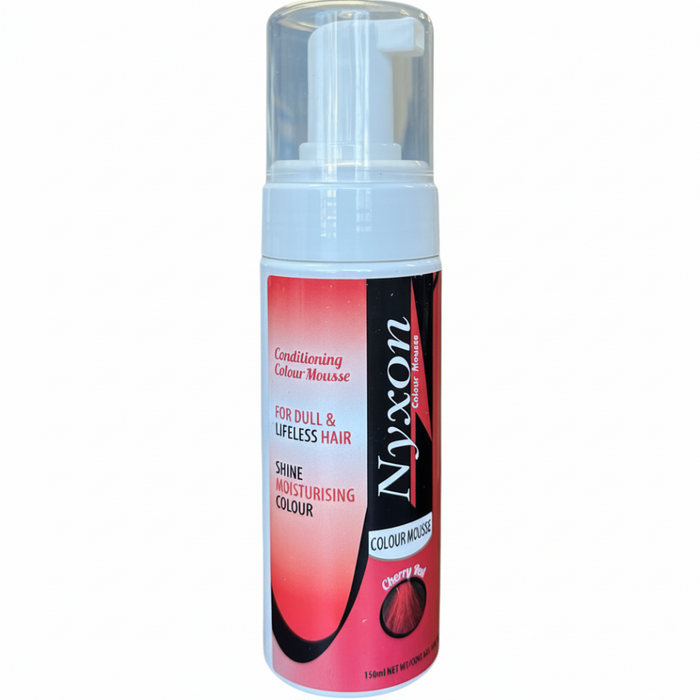 Nyxon cherry red colour mousse 140g temporary hair color foam for vibrant shiny styled hair