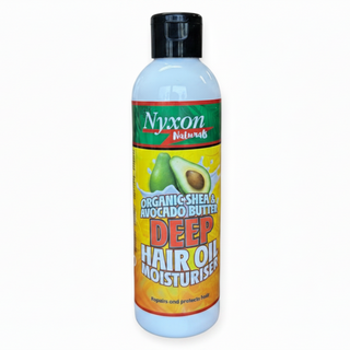 Nyxon shea avocado butter oil moisturiser 200ml for scalp nourishment hair growth hydration shine