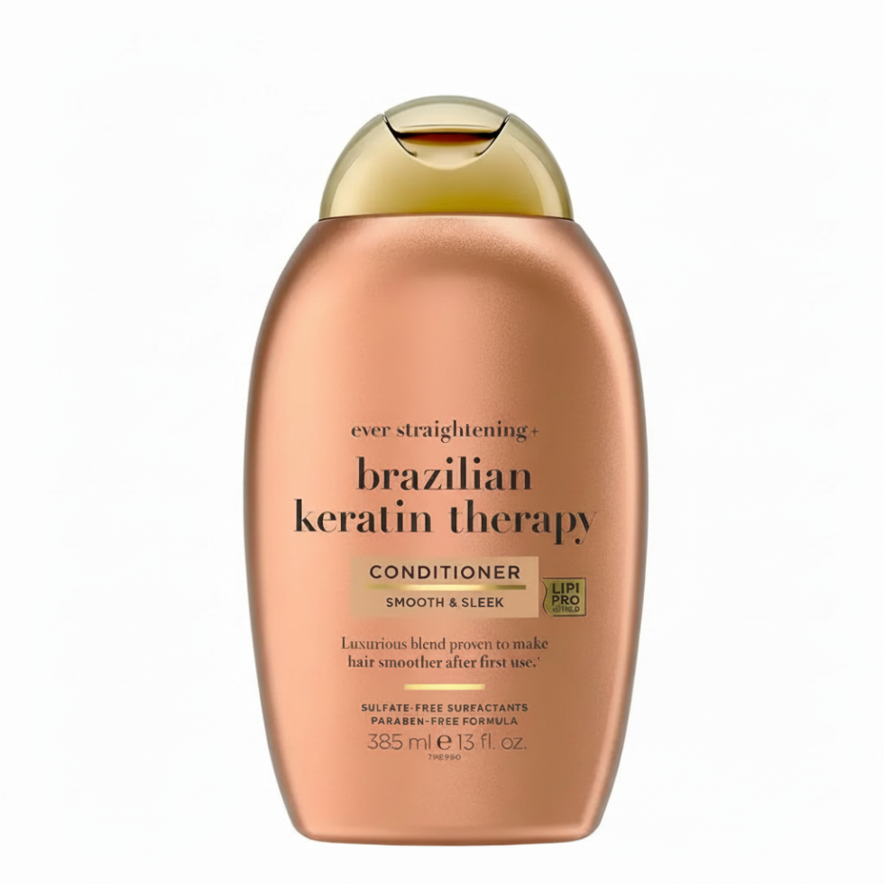 ogx brazilian keratin therapy conditioner 385ml smooth sleek hair care frizz control keratin infused hair smoothing conditioner