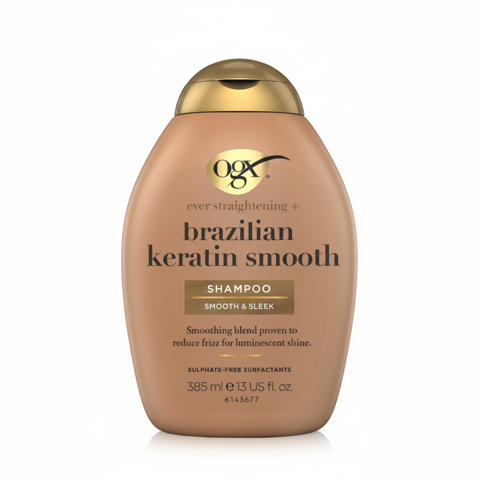 ogx brazilian keratin therapy shampoo 385ml smooth sleek hair care frizz control keratin infused shampoo for shiny manageable hair