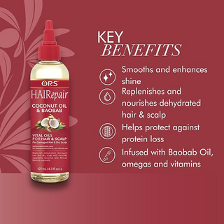 ORS Hairepair Coconut & Baobab Vital Oils 127ml | Hydrate, Strengthen & Shine Hair