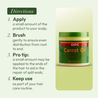 ors carrot oil hair cream 170g for strengthening repairing and nourishing weak damaged hair