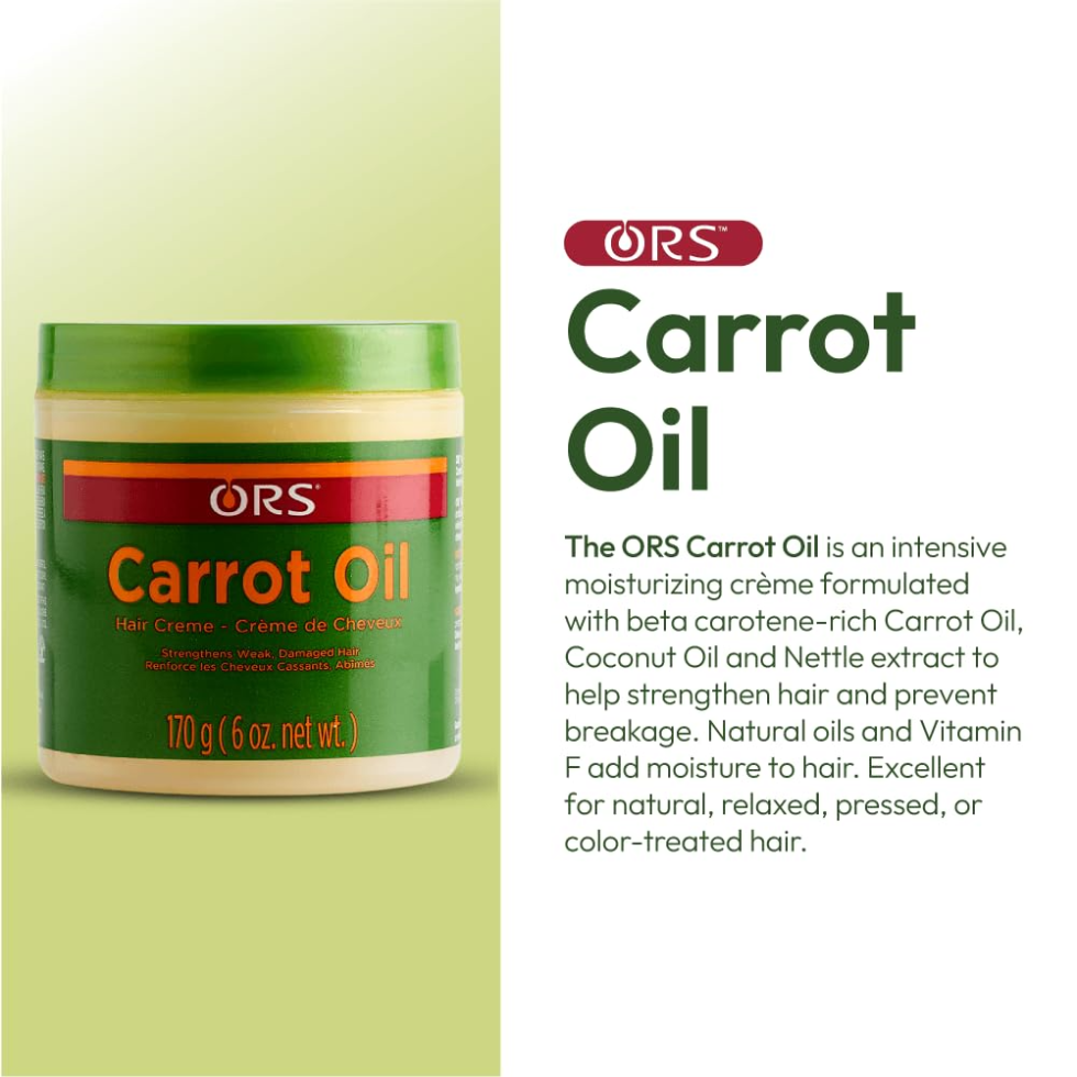 ors carrot oil hair cream 170g for strengthening repairing and nourishing weak damaged hair