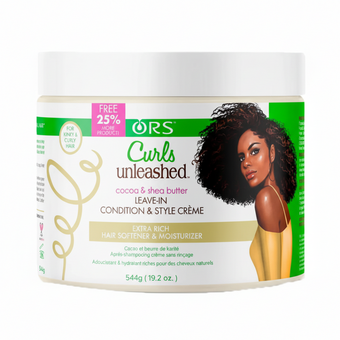 ORS Curls Unleashed Cocoa & Shea Leave-In & Style Creme 567g | Soft Curls