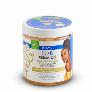 ors curls unleashed coconut shea gel souffle for defined hydrated soft frizz free bouncy shiny curls