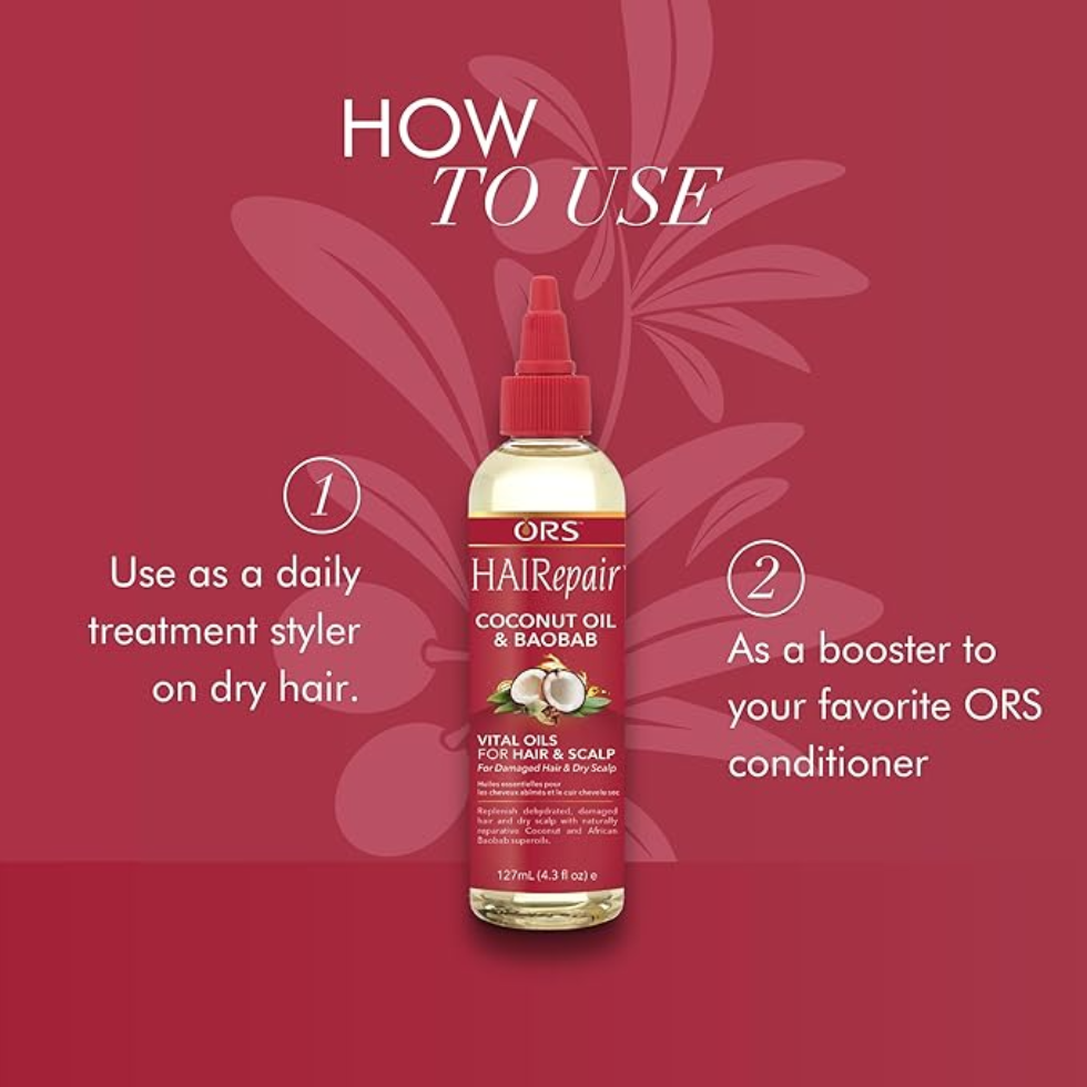 ors hairrepair coconut baobab vital oils 127ml for hydrating strengthening and adding shine to hair