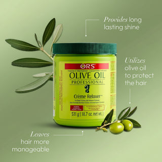 ors olive oil creme relaxer normal strength for smooth silky sleek frizz free shiny straight hair