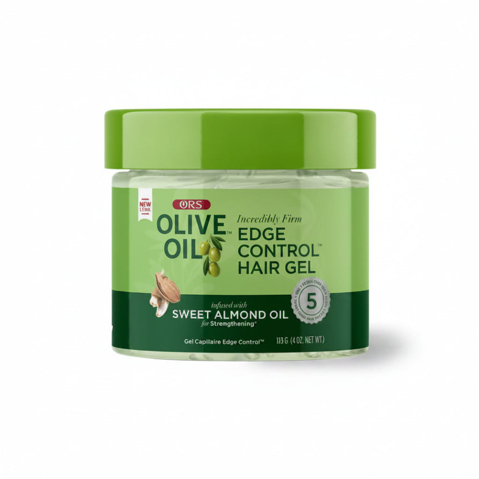ors olive oil edge control hair gel for sleek smooth shiny frizz free laid edges all day
