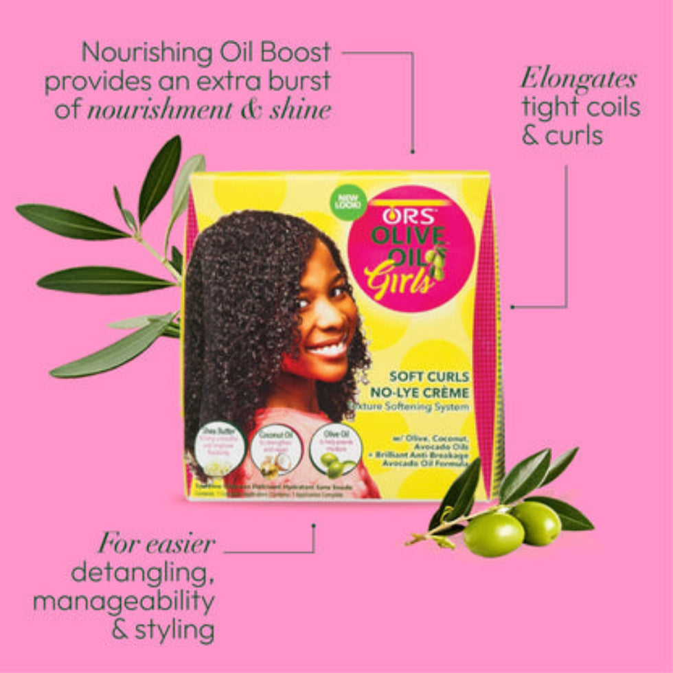 ors olive oil girls soft curls no lye system for defined soft curls smooth frizz free manageable hair