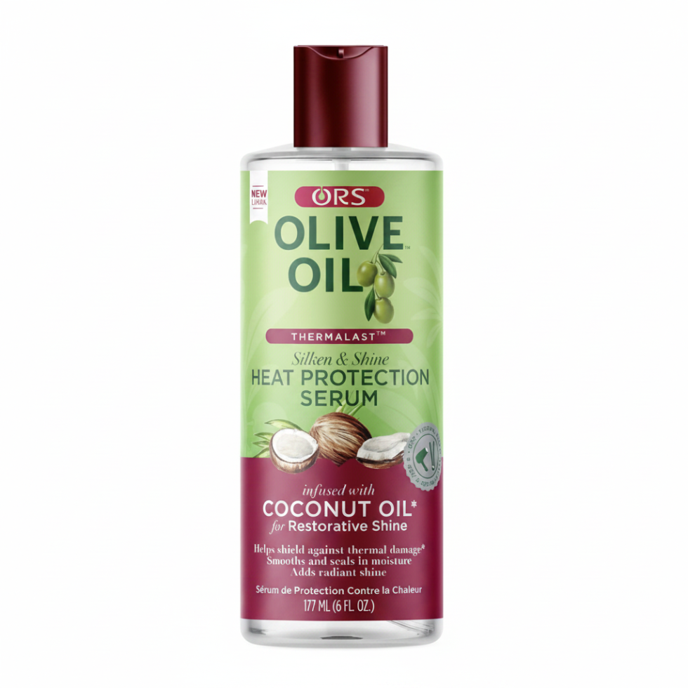 ors olive oil silken shine heat protection serum 177ml for protecting smoothing and adding shine to hair