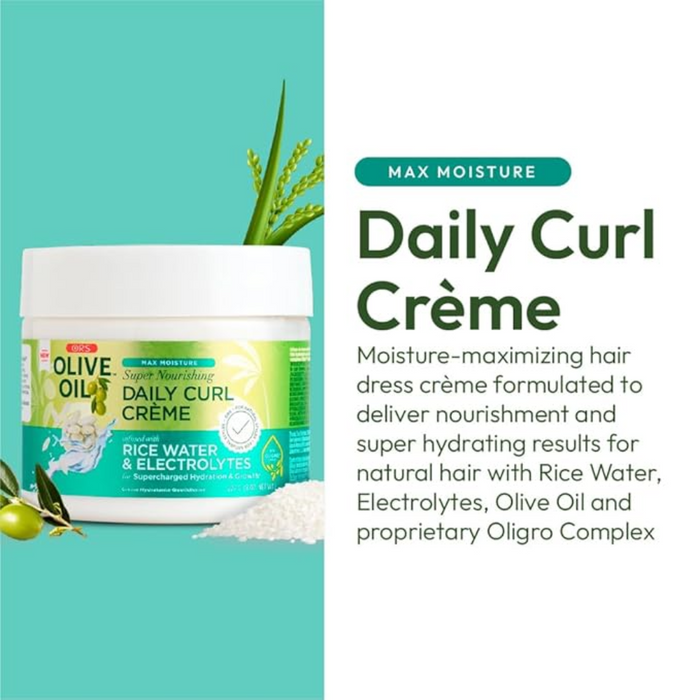 ors olive oil daily curl creme for hydrated defined frizz free soft shiny bouncy curls