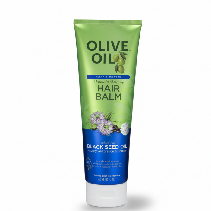ORS Baume capillaire à l'huile d'olive pour maintenir l'humidité infusé à l'huile de graines noires - 251 ml/ 8,5 fl.oz