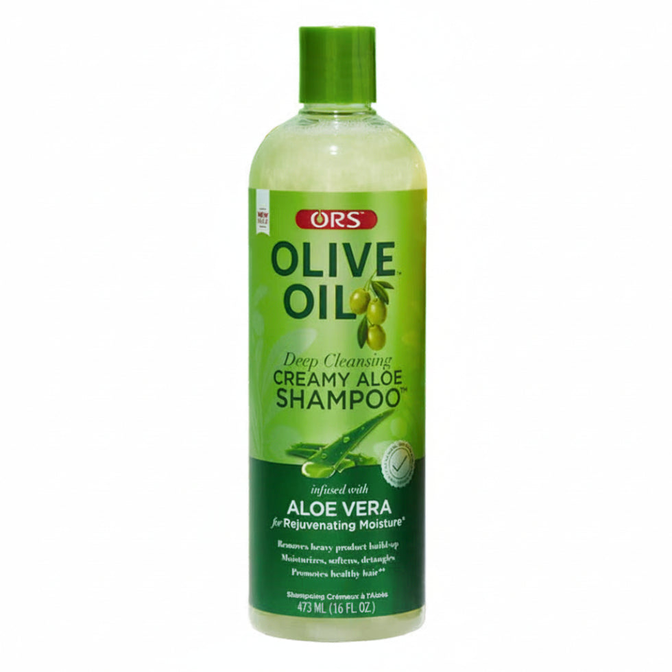 ors olive oil creamy aloe shampoo for hydrated strong smooth frizz free manageable healthy hair
