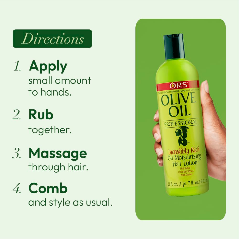 ors olive oil moisturizing hair lotion for heat protection hydrated smooth frizz free soft shiny healthy hair