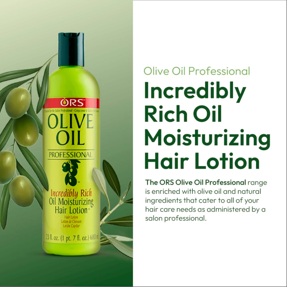 ors olive oil moisturizing hair lotion for heat protection hydrated smooth frizz free soft shiny healthy hair