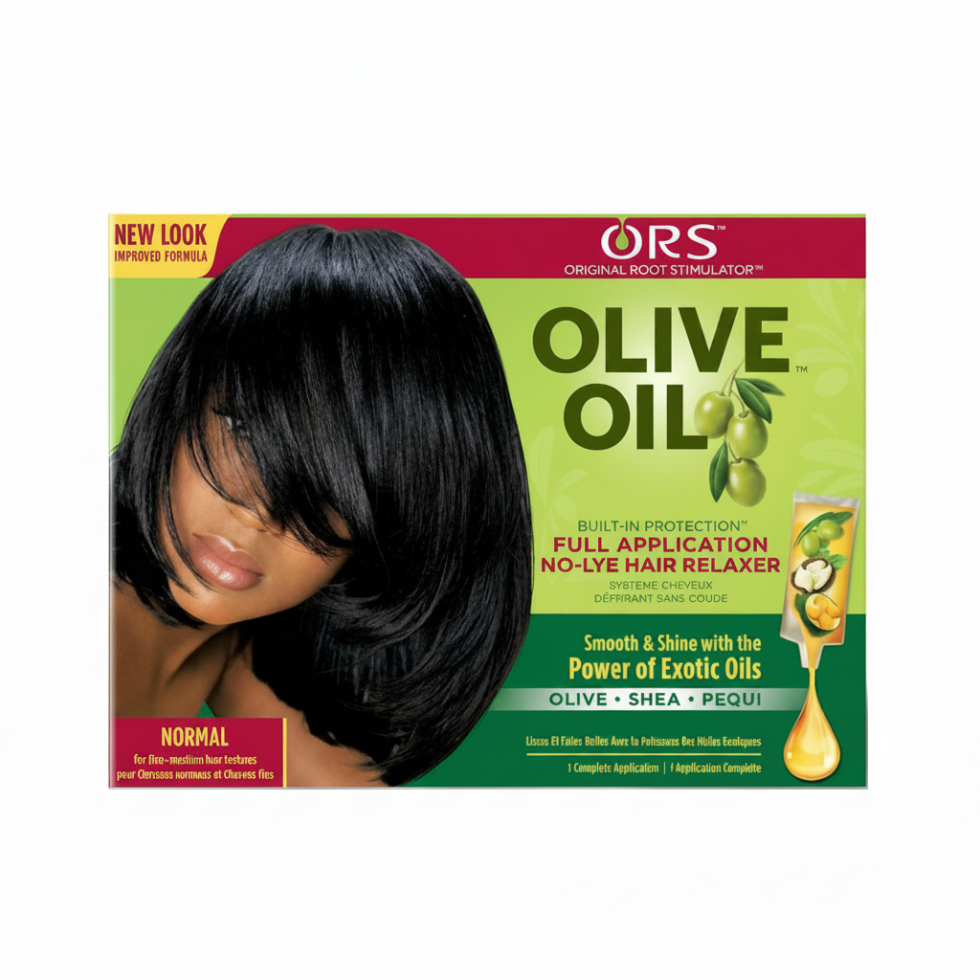 ors olive oil no lye hair relaxer normal strength for sleek smooth frizz free manageable straight hair
