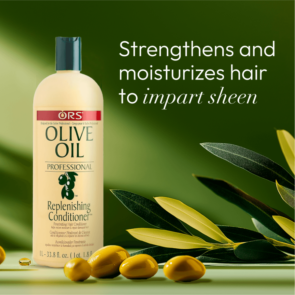 ors olive oil replenishing conditioner 1l for hydrating detangling soft smooth shiny hair