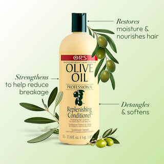ors olive oil replenishing conditioner 1l for hydrating detangling soft smooth shiny hair