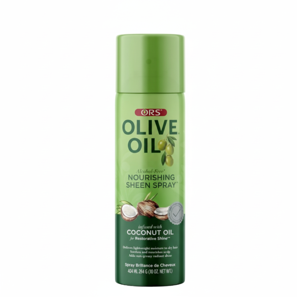 ors olive oil sheen spray with coconut oil for hydrated shiny frizz free soft smooth healthy hair