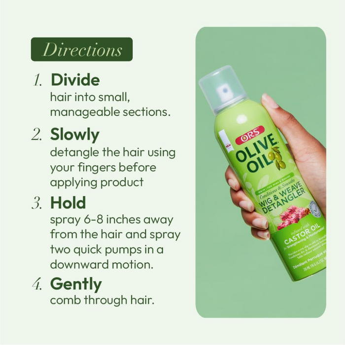 ORS Olive Oil Fix It Conditionne et lisse le démêlant pour perruques et tissages avec de l'huile de ricin - 216 ml/6,2 fl.oz