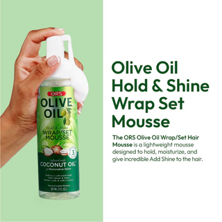 ors olive oil wrap set mousse 207ml for soft hold smooth styling and shiny frizz free hair