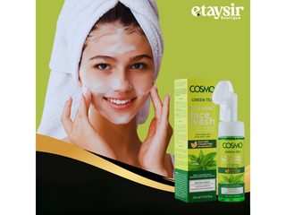 Cosmo Green Tea Foaming Face Wash 175ml- Deep Clean, Tighten Pores & Refresh Skin