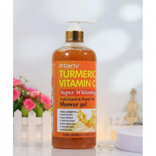 OCarly turmeric vitamin C shower gel for brightening hydrating smooth glowing skin