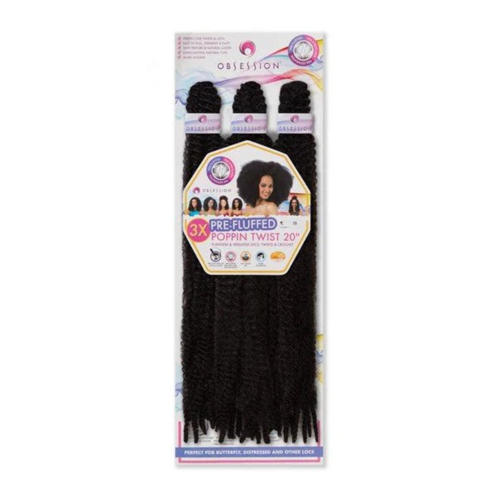 obsession poppin twist 3x20 1b synthetic braiding hair extensions natural black protective style twists product