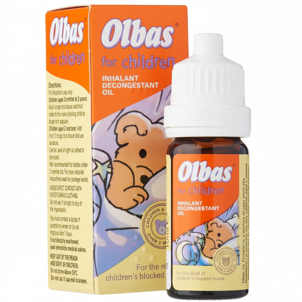 olbas for children inhalant decongestant oil 10ml gentle nasal relief kids cold congestion breathing ease mild aromatherapy oil travel size product